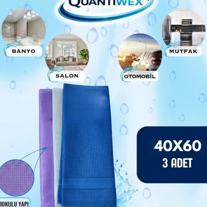 Sihirli Cam Bezi 40x60 cm 3lü Paket Mikrofiber İz Bırakmayan Temizlik Bezi